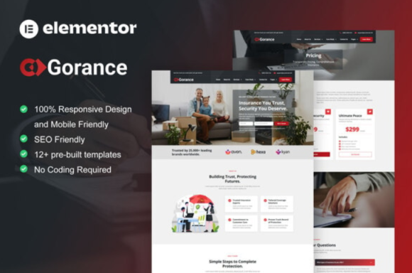 Gorance - Insurance Agency Elementor Pro Template Kit