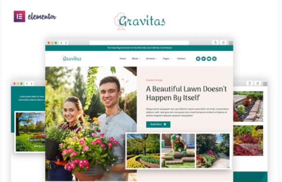 Gravitas - Garden & Landscape Design Elementor Template Kit