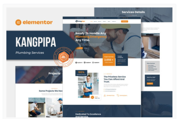 Kangpipa - Plumbing Services Elementor Template Kit