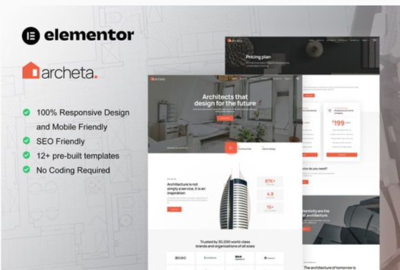 Archeta - Architecture & Construction Service Elementor Template Kit