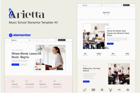 Arietta - Music School Elementor Template Kit