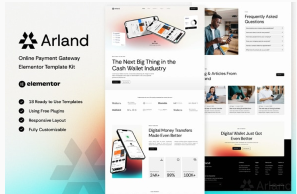 Arland - Online Payment Gateway Elementor Template Kit