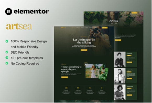 Artsea - Photography & Art Gallery Elementor Template Kit