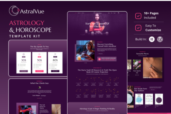 AstralVue - Astrology & Horoscope Elementor Template Kit
