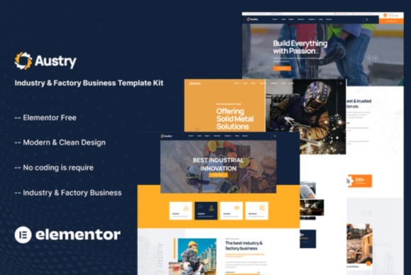 Austry - Industry & Factory Business Elementor Template Kit