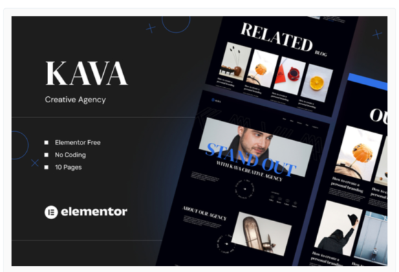 Kava - Creative Agency Elementor Template Kits