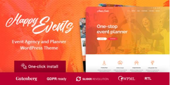 Happy Events - Holiday Planner & Agency WordPress Theme