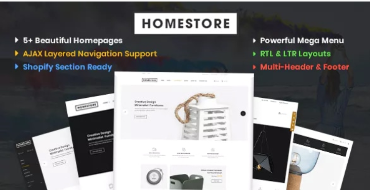 HomeStore – Modern, Minimal & Multipurpose Shopify Theme with Sections