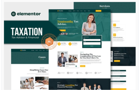Taxation - Tax Advisor & Financial Consulting Elementor Pro Template Kit