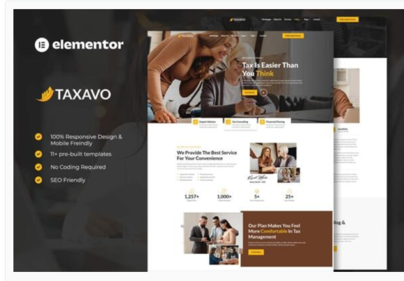 Taxavo - Tax Advisor & Financial Consulting Elementor Template Kit