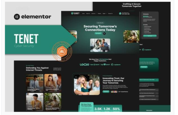 Tenet - Cyber Security Services Elementor Pro Template Kit