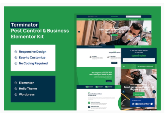 Terminator - Business & Pest Control Elementor Pro Template Kit