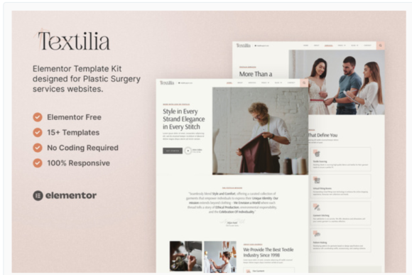 Textilia – Textile & Garment Industry Elementor Template Kit