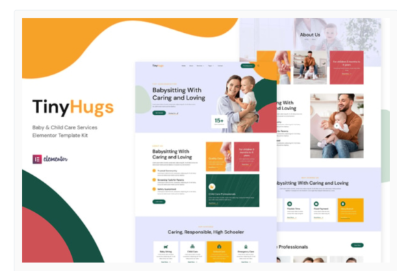 Tiny Hugs - Baby & Child Care Services Elementor Template Kit