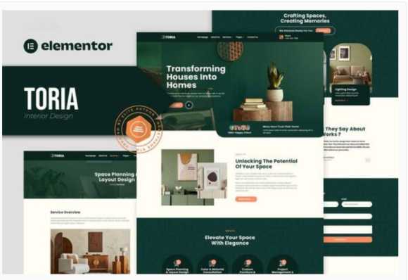 Toria - Interior Design Elementor Template Kit