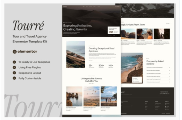 Tourre - Travel & Tour Agency Elementor Template Kit