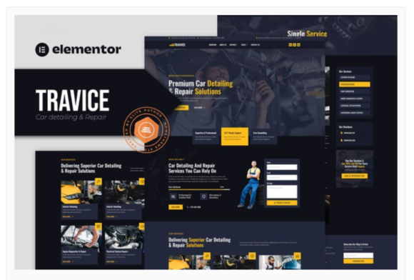 Travice - Car Detailing Service & Car Repair Elementor Template Kit