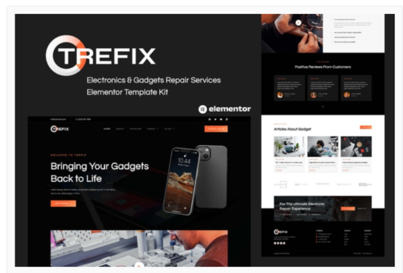 Trefix - Electronics & Gadgets Repair Services Elementor Template Kit