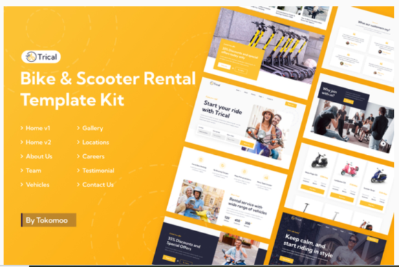 Trical | Bike & Scooter Rental Elementor Template Kit