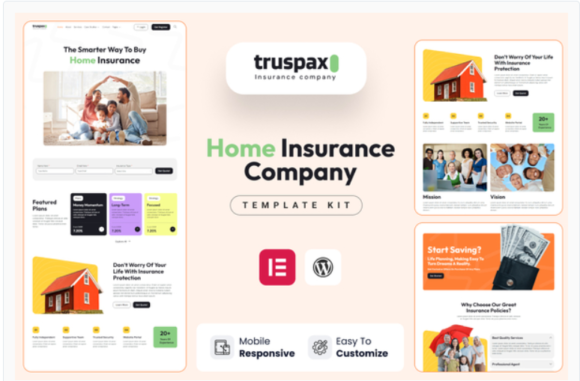 Truspax - Insurance Agency Elementor Template Kit