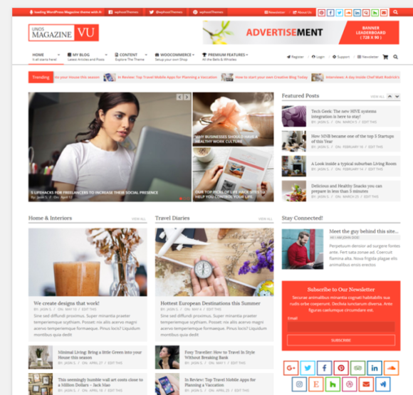 Unos Magazine Vu WordPress Theme