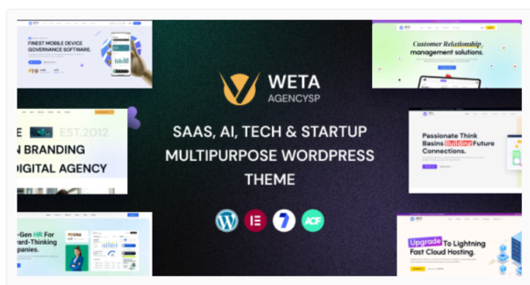 WETA - SaaS, Ai, Tech & Startup Multipurpose WordPress Theme