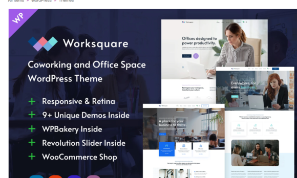 Worksquare - Coworking and Office Space WordPress Theme