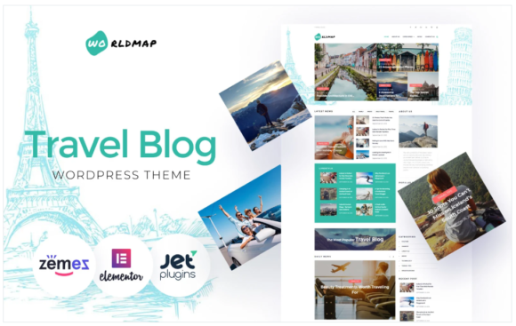 WorldMap - Travel Photo Blog WordPress Elementor Theme