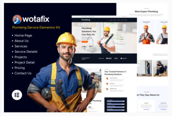 Wotafix - Plumbing Service Elementor Template Kit
