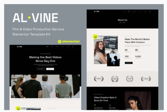 Alvine - Film & Video Production Service Elementor Template Kit