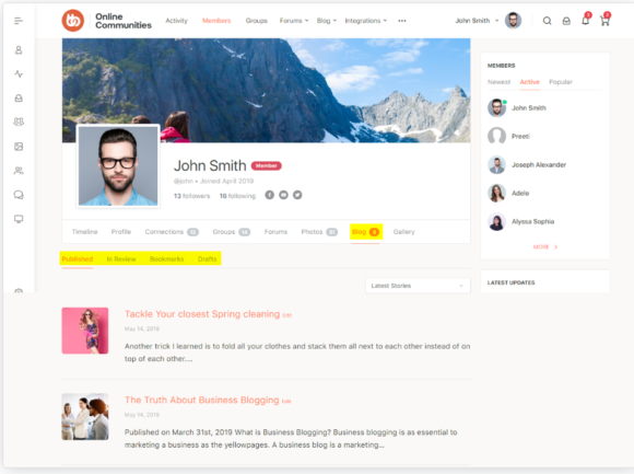 BuddyPress User Blog Plugin
