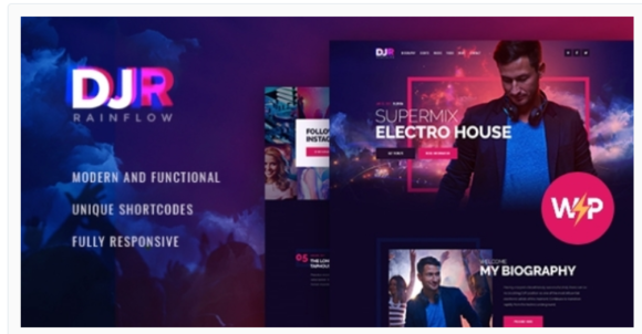 DJ Rainflow - Music Band & Musician WordPress Theme