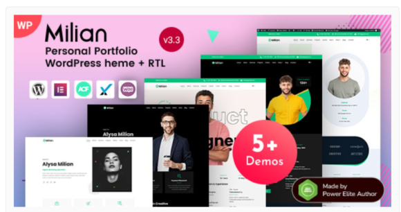 Milian - Personal Portfolio & Online Resume CV WordPress Theme