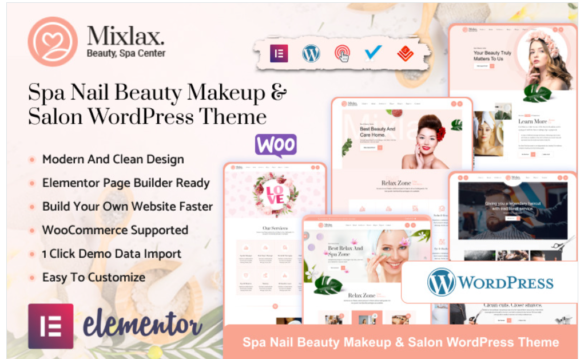 Mixlax - Beauty Spa Wellness Salon Makeup Shop WordPress Theme