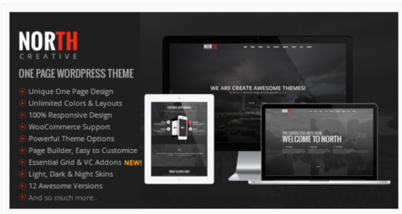 North - One Page Parallax WordPress Theme