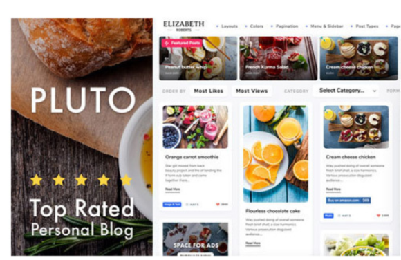Pluto Clean Personal WordPress Masonry Blog Theme