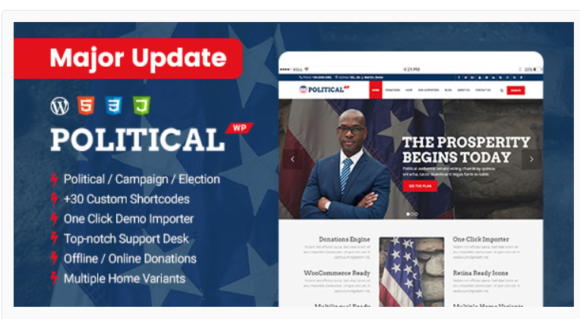 PoliticalWP - Political Campaign WordPress Theme