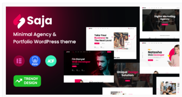 Saja – Minimal Agency & Portfolio WordPress Theme + RTL
