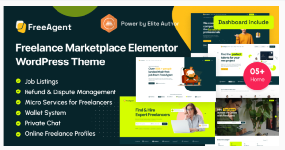 FreeAgent - Freelance Marketplace Elementor WordPress Theme