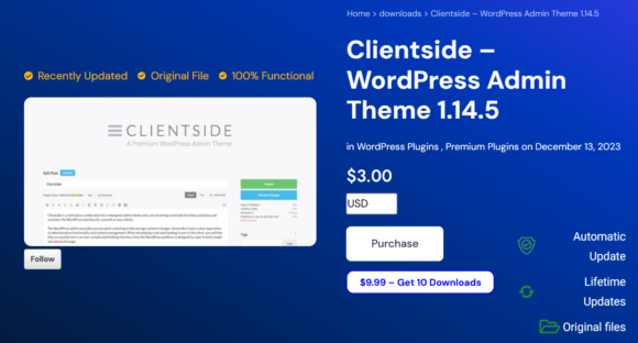 Clientside – WordPress Admin Theme