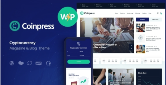 Coinpress | ICO Cryptocurrency Magazine & Blog WordPress Theme