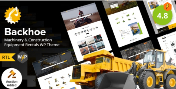 Backhoe - Construction Equipment Rentals WordPress Theme