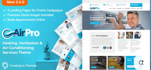 AirPro - Heating and Air conditioning WordPress Theme for Maintenance Services