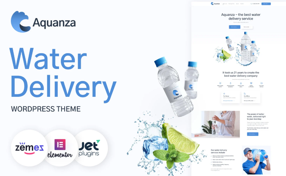 Aquanza - Water Delivery WordPress Theme