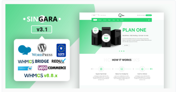 Singara - Multipurpose Hosting with WHMCS WordPress Themes