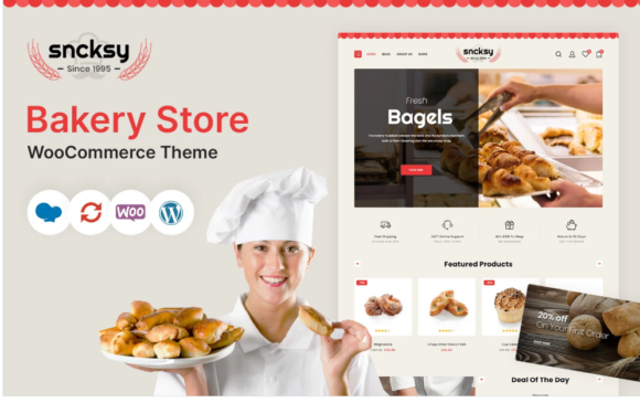 Sncksy - The Bakery Store Responsive WooCommerce Theme