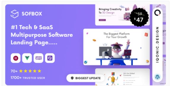 Sofbox - Tech & SaaS Software Landing Page WordPress Theme