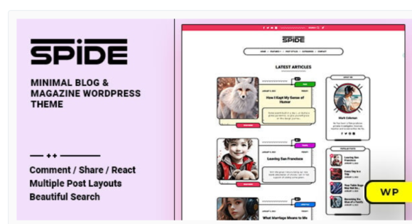Spide - Personal Blog & Magazine WordPress Theme