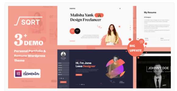 Squareroot - WordPress Resume Theme