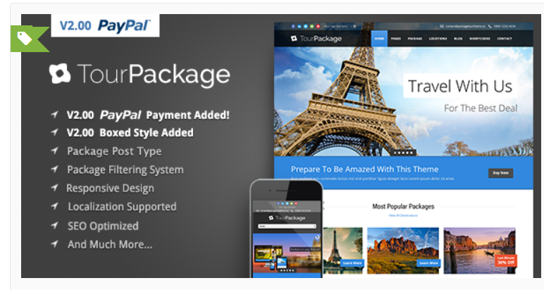 Tour Package - Wordpress Travel,Tour Theme